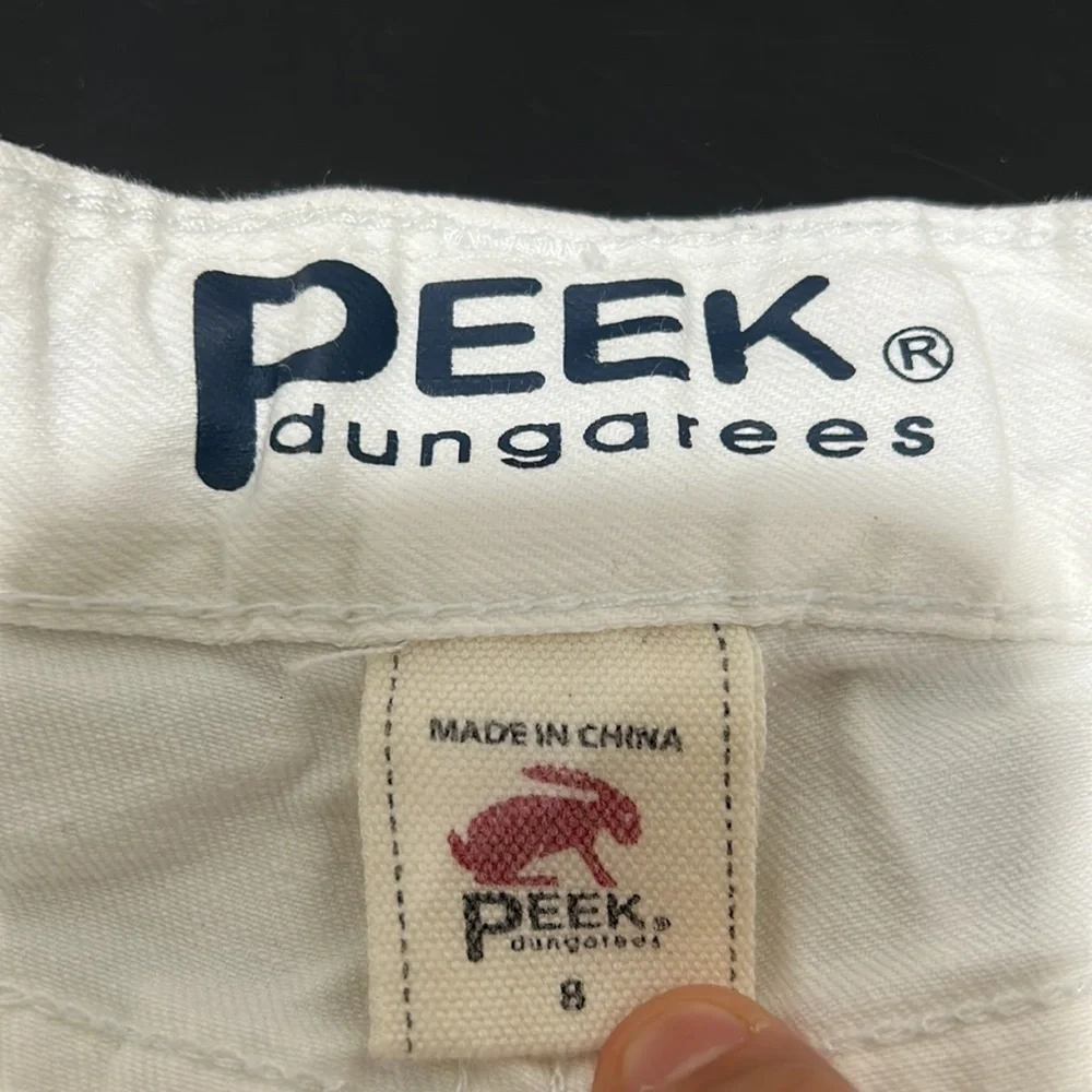 Gap fit and peek dungarees white & gray girls set size 8 GUC..